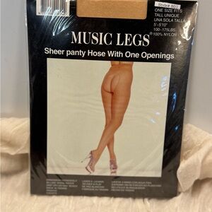 Music Legs Sheer Pantyhose - Nude
